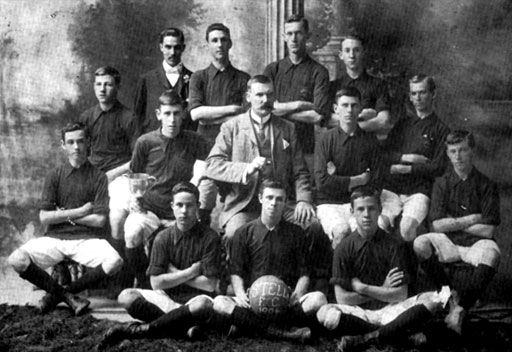 Stella Football Club (Junior Cup Winners 1904) Back Standing: W. Sperryn; H. Dickinson; R. Gavin; C. Hillary Seated (Left to Right): A. Clark; F. Smith; H. Wratten (Captain); R.C. Nutman (President); F. Clark; P. Clark; G. Olsen Seated Front: E. Smith; P. East; B. Smith